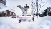 NX340 Snowblower The NX340 clears thick snow on sidewalks quickly and efficiently, throwing snow up to 30 feet with hydraulically controlled chute direction, making it perfect for schools, universities, and commercial properties.
