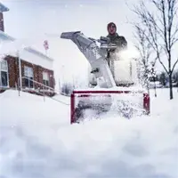 NX340 Snowblower The NX340 clears thick snow on sidewalks quickly and efficiently, throwing snow up to 30 feet with hydraulically controlled chute direction, making it perfect for schools, universities, and commercial properties.