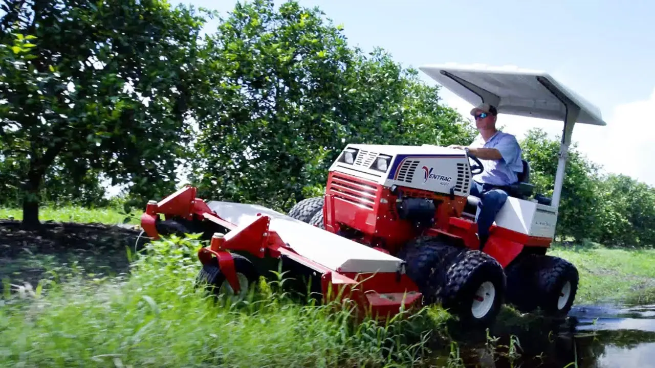 Mow Through Anything  Wet Ground Palmettos Bamboo and Orange Grove Ventrac 4500