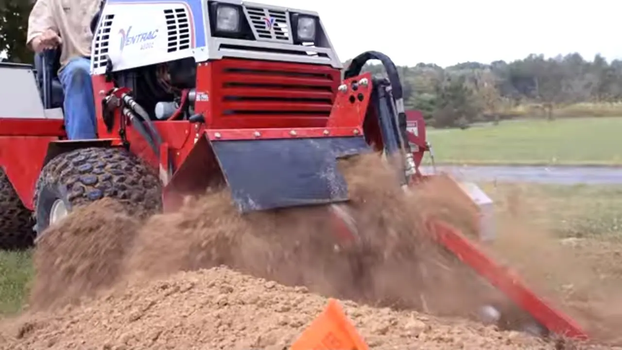 Trench Without Turf Damage  Ventrac KY400 Trencher Simple Start