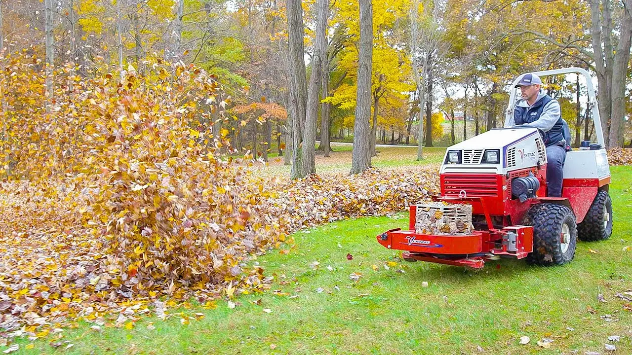 Tractor Leaf Blower  Real World Work