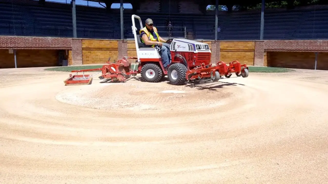 The Fastest Way to Keep Infields Playable  Ventrac Ballpark Groomer Doing Real World Work