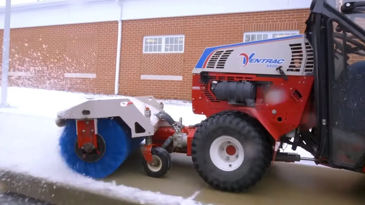 Rotary Broom Built for Snow and Site Cleanup  Ventrac HB580 Broom  Simple Start