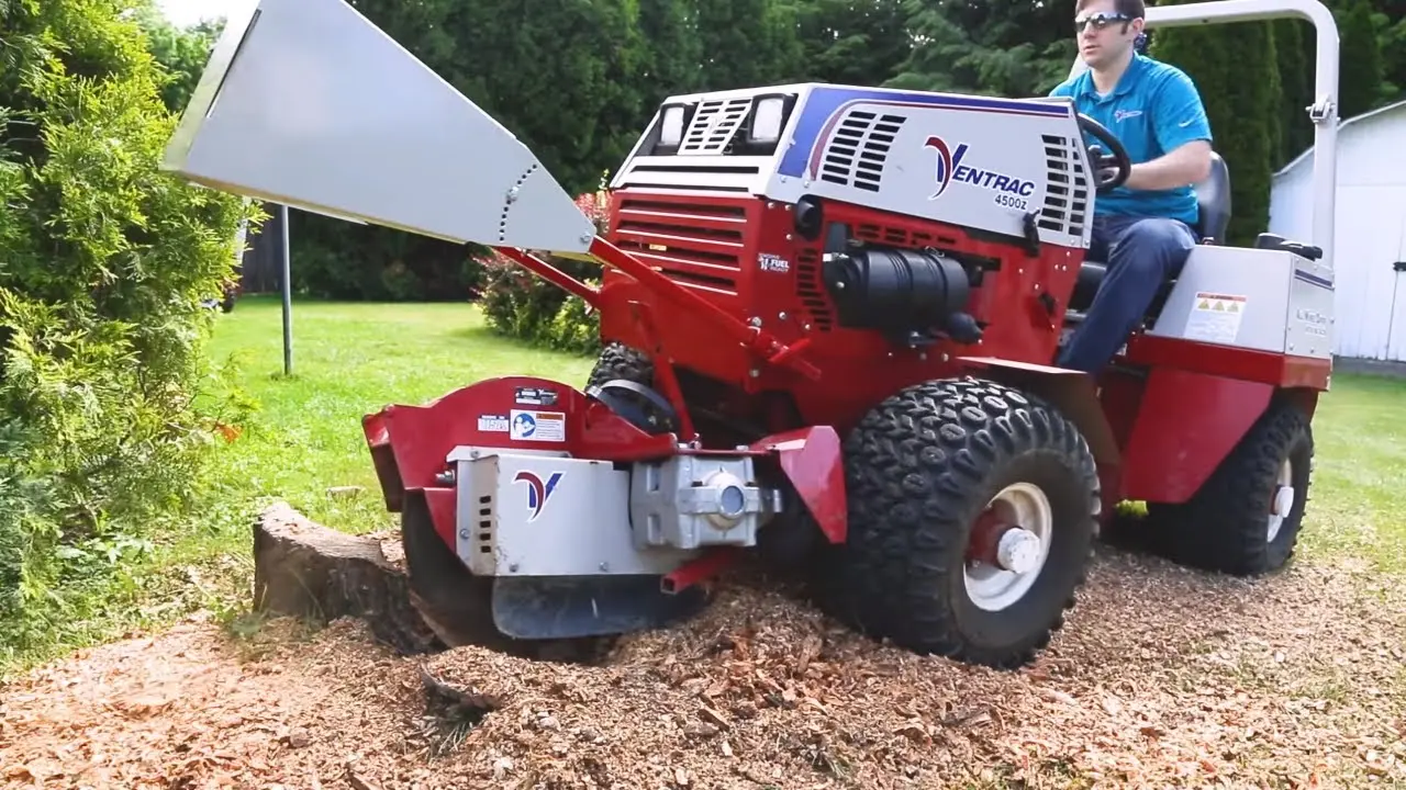 Grind Any Stump Anywhere   Ventrac KC180 Stump Grinder  Simple Start