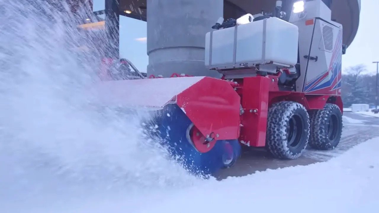Quickly Remove Snow From Sidewalks With The Ventrac SSV Broom  Simple Start