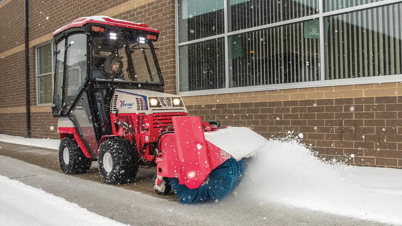 A Perfect Fit  Narrow Sidewalk Broom Simple Start  Ventrac