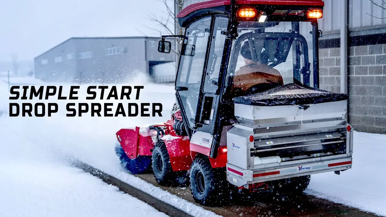 The Most Precise  Efficent Sidewalk Drop Spreader  Ventrac SA250  Simple Start