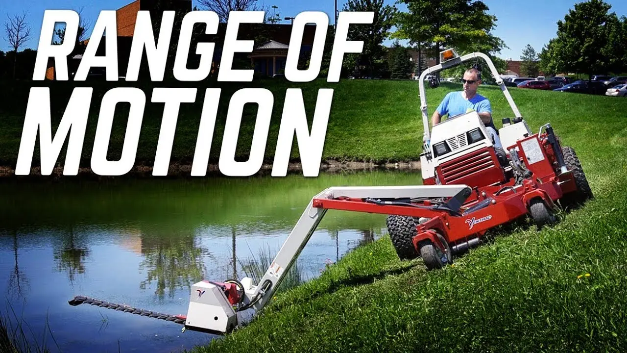 Ventrac Boom Mower Range of Motion on Slope
