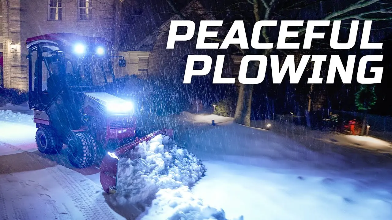 Driveway Snow Removal with Blade Extensions ventrac snowremoval