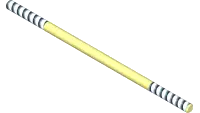 42.0472 Rod, Thread 1/4-28x8" RH/LH Yellow Zinc
