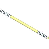 42.0472 Rod, Thread 1/4-28x8" RH/LH Yellow Zinc