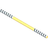 42.0517 Rod, Thread 1/2-20 x 12" RH/LH Yellow Zinc