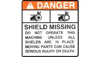 00.0062 Decal, Danger Shield Missing