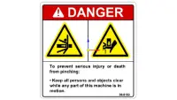 00.0102 Decal, Danger-Pinching Hazard