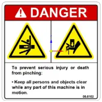 00.0102 Decal, Danger-Pinching Hazard