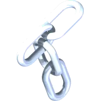 Chain, 1/4 Plated x 4 Links LG