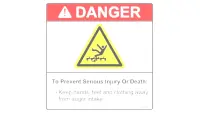 00.0208 Decal, Danger Auger Hazard