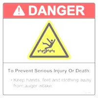 00.0208 Decal, Danger Auger Hazard