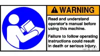 00.0217 Decal, Warning Read Owners Man
