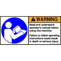 00.0217 Decal, Warning Read Owners Man