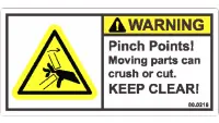 00.0218 Decal, Warning Pinch Point