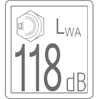 00.0282 Decal, Sound Pwr Level, 118DB