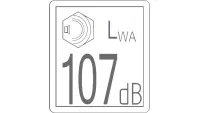 Decal, Sound Pwr Level 107DB