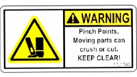 00.0342 Decal, Warning Pinch Point