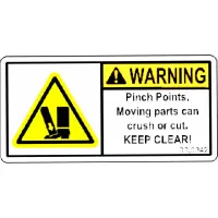 00.0342 Decal, Warning Pinch Point