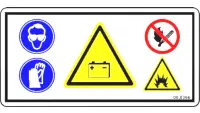 00.0366 Decal, Warning Battery