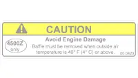 00.0423 Decal, Caution 4500Z