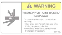 00.0493 Decal, Frame Pinch Point