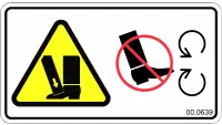 00.0639 Decal, Pinching Hazard Foot