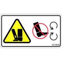 00.0639 Decal, Pinching Hazard Foot